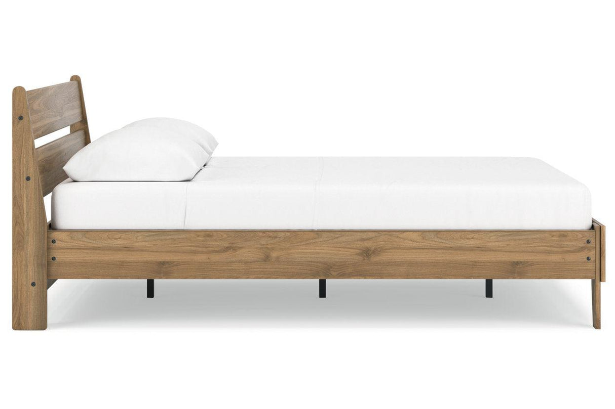 Deanlow Honey Queen Platform Panel Bed by Ashley at Eve Furniture