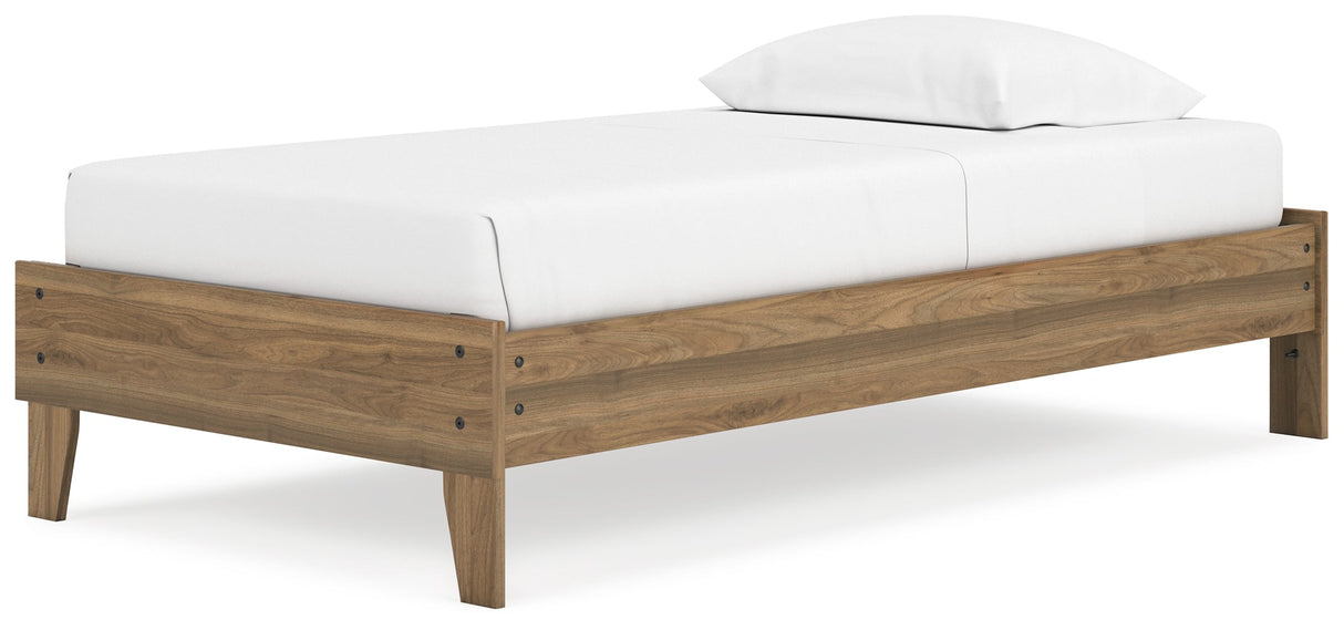 Deanlow Honey Twin Platform Base Bed by Ashley at Eve Furniture