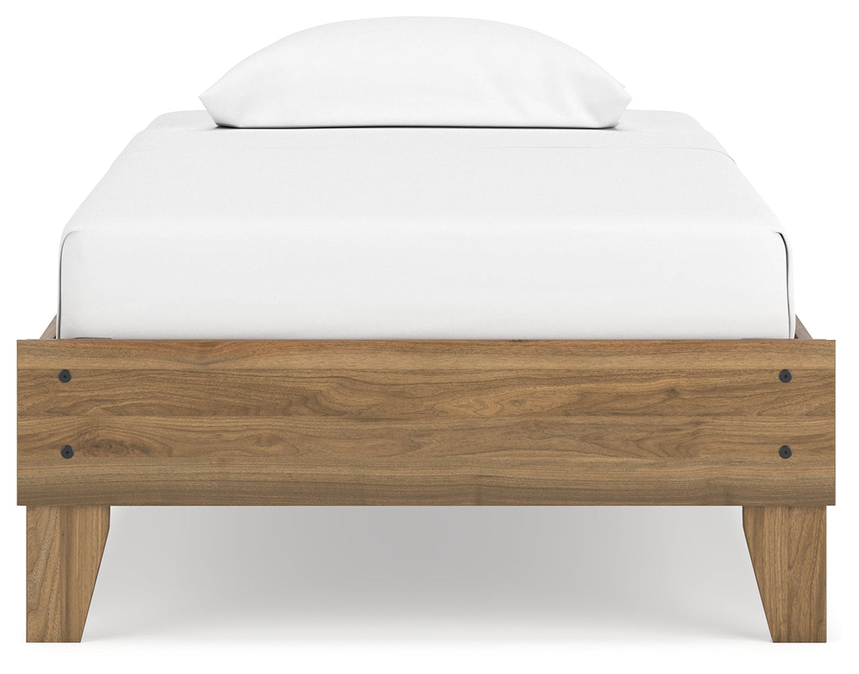 Deanlow Honey Twin Platform Base Bed by Ashley at Eve Furniture