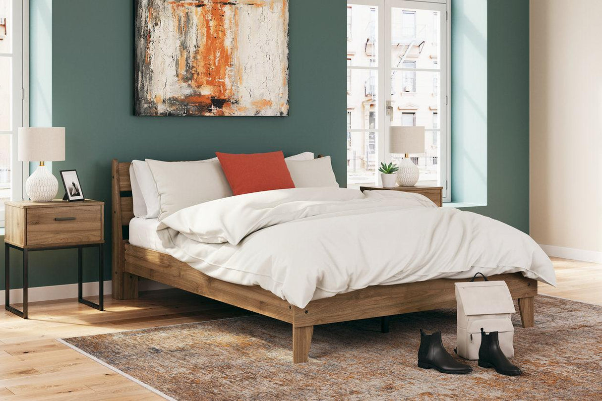 Deanlow Honey Queen Platform Panel Bed by Ashley at Eve Furniture
