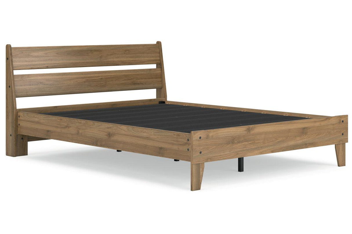 Deanlow Honey Queen Platform Panel Bed by Ashley at Eve Furniture
