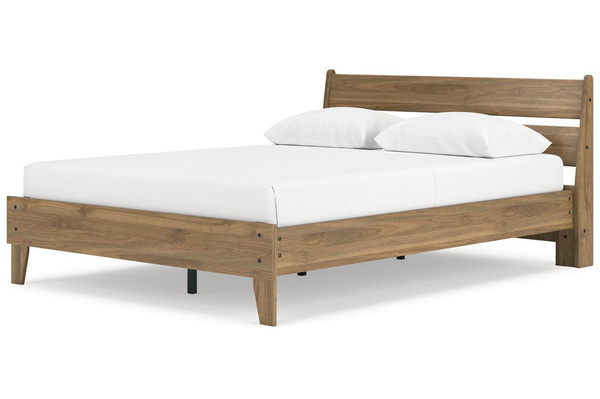 Deanlow Honey Queen Platform Panel Bed by Ashley at Eve Furniture