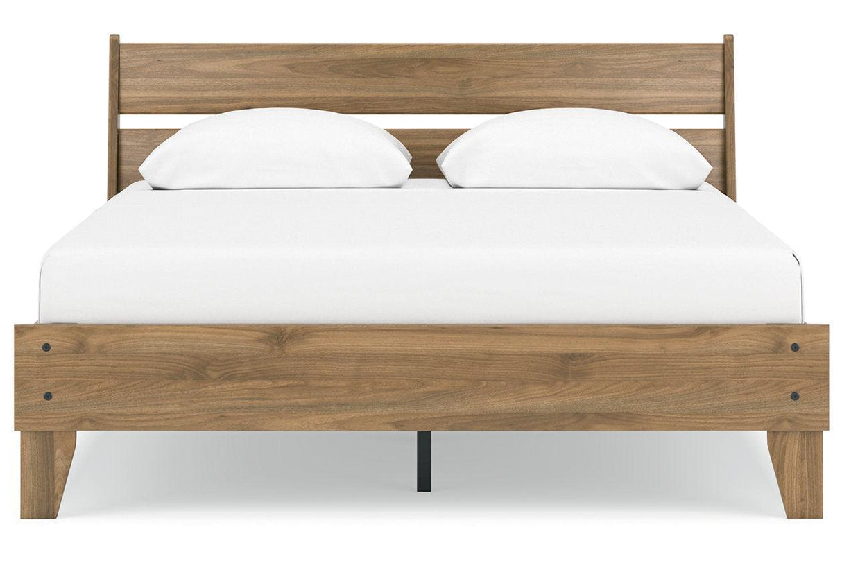 Deanlow Honey Queen Platform Panel Bed by Ashley at Eve Furniture