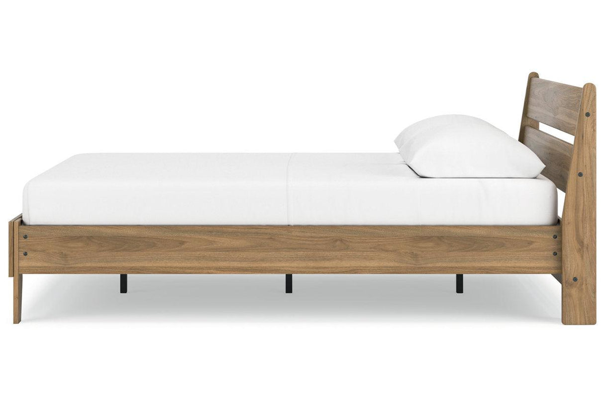 Deanlow Honey Queen Platform Panel Bed by Ashley at Eve Furniture