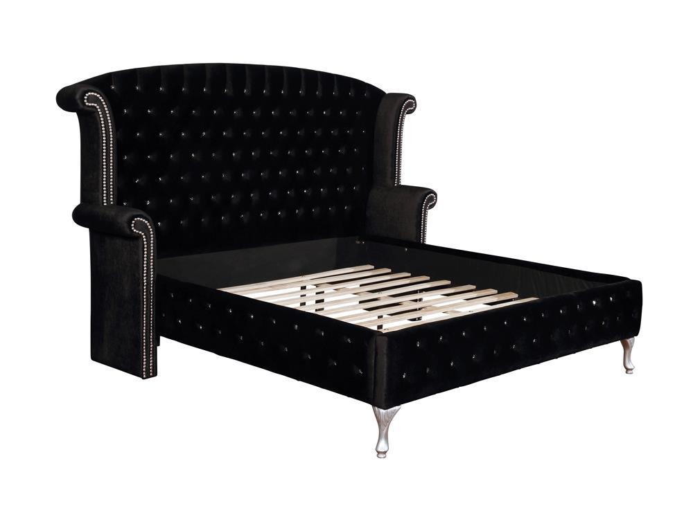 Deanna Black Queen Tufted Upholstered Bed by Coaster at Eve Furniture