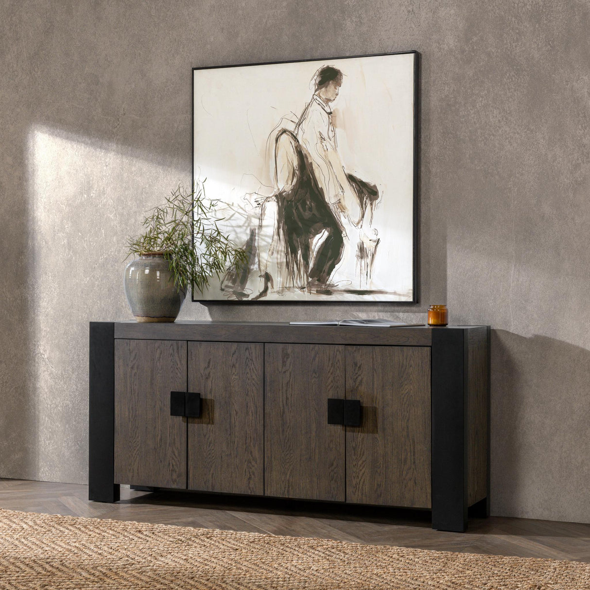 Deaven 4 Door Buffet - Toasted Brown by Classic Home at Eve Furniture
