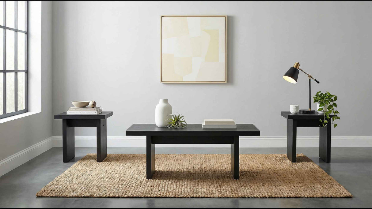 Decker Black 3-Piece Coffee and End Table Set by Coaster at Eve Furniture