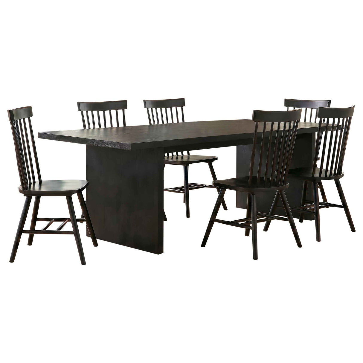 Decker Black 7-Piece 82-inch Rectangular Dining Set by Coaster at Eve Furniture