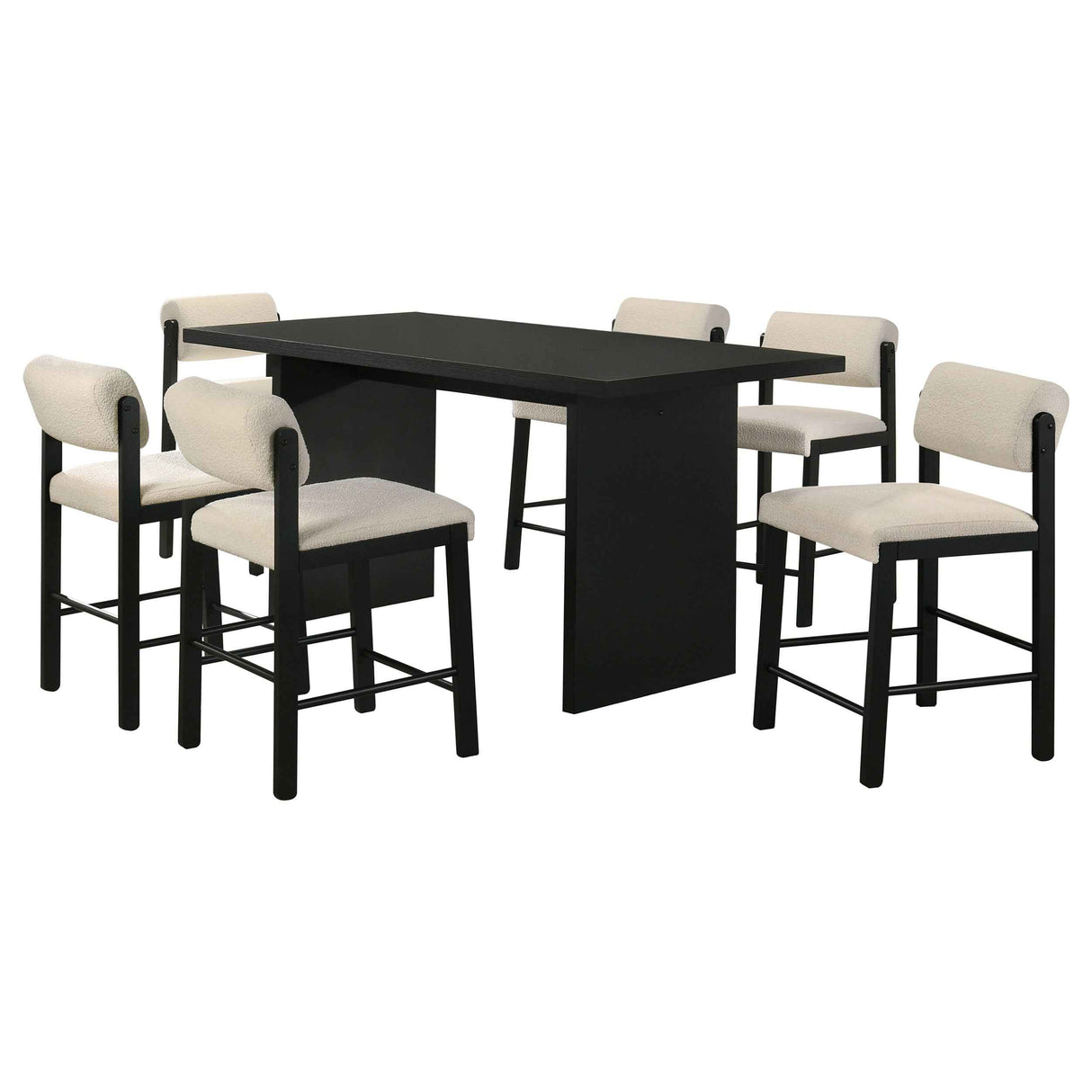 Decker Cream/Black 7-piece 70-inch Rectangular Counter Height Dining Set by Coaster at Eve Furniture