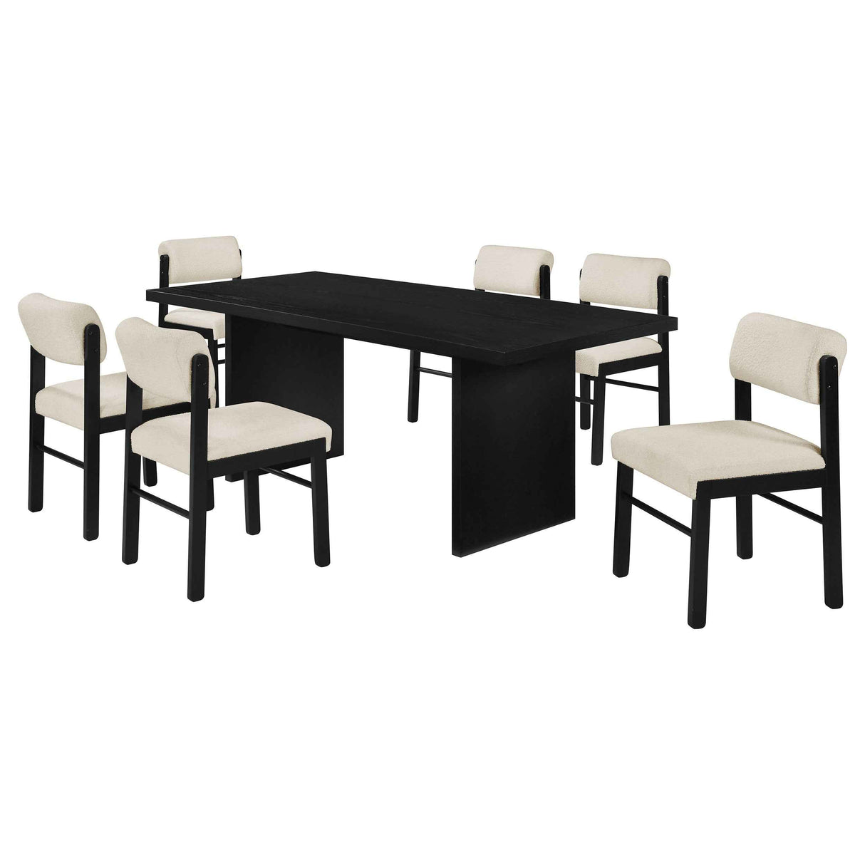 Decker Cream/Black 7-piece 82-inch Rectangular Dining Set by Coaster at Eve Furniture