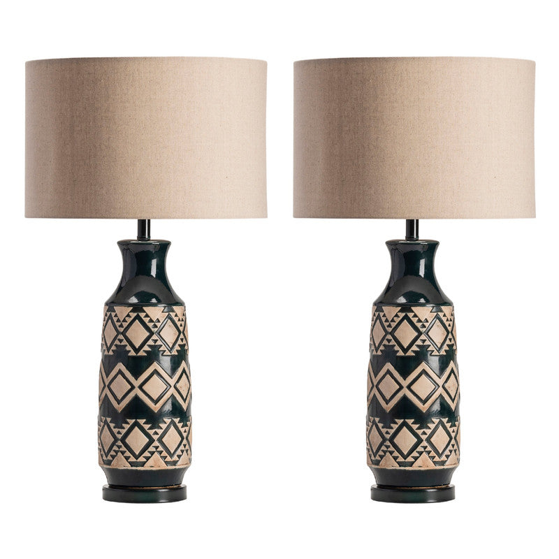 Decker Tan/Gold Table Lamp (Set of 2) by Crestview at Eve Furniture
