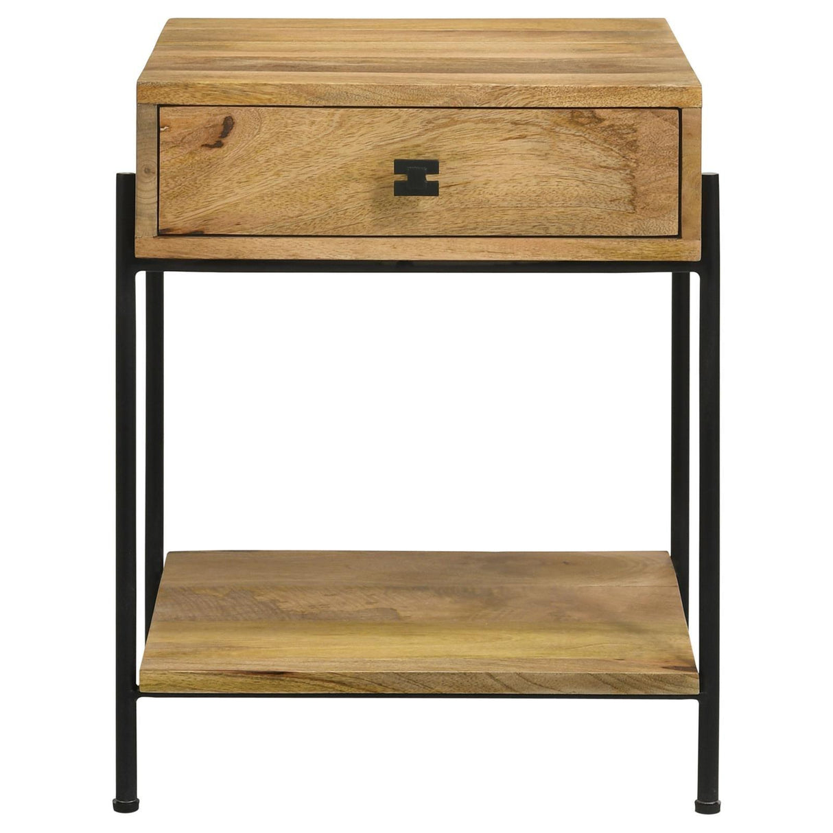 Declan Natural Mango/Black 1-Drawer Accent Table with Open Shelf by Coaster at Eve Furniture