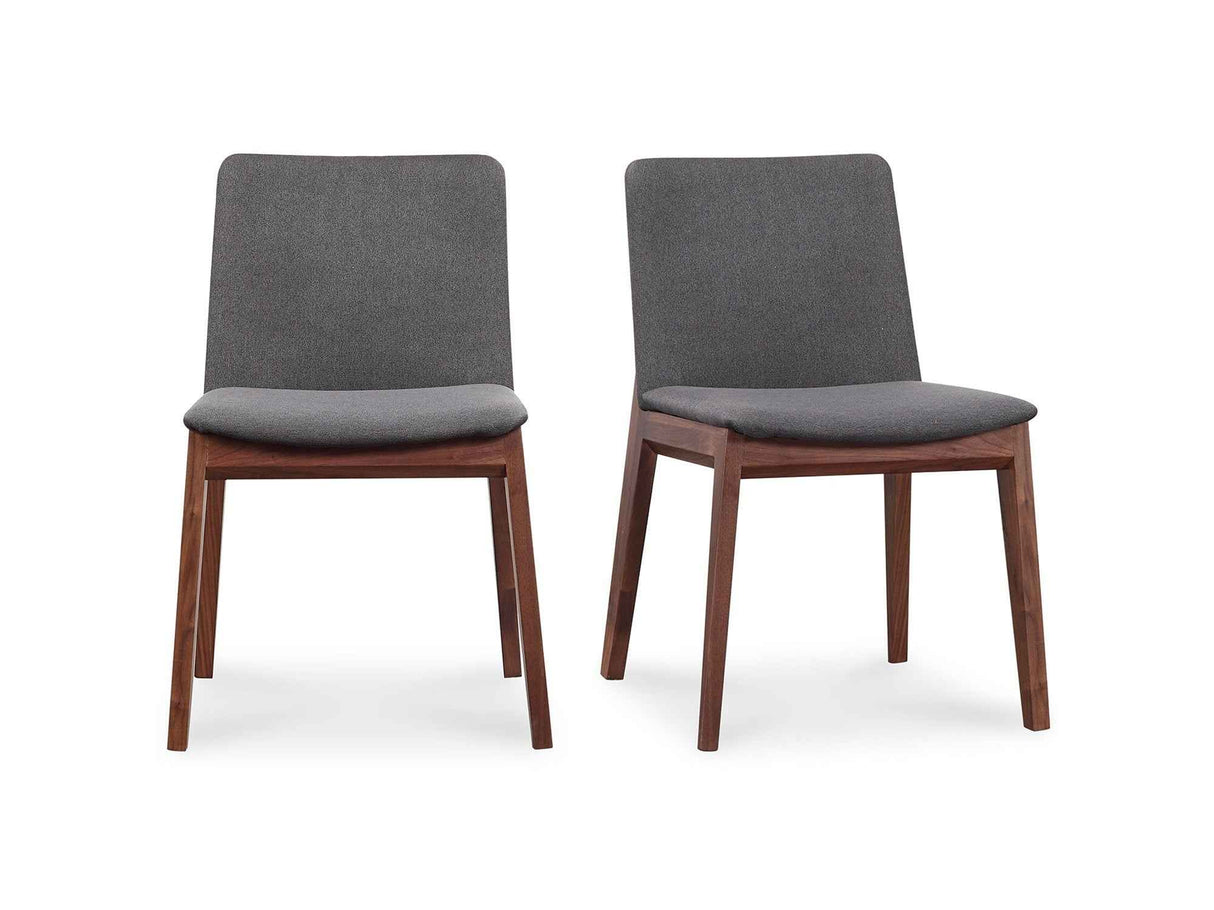 Deco Dark Grey/Natural Walnut Dining Chair (Set of 2)