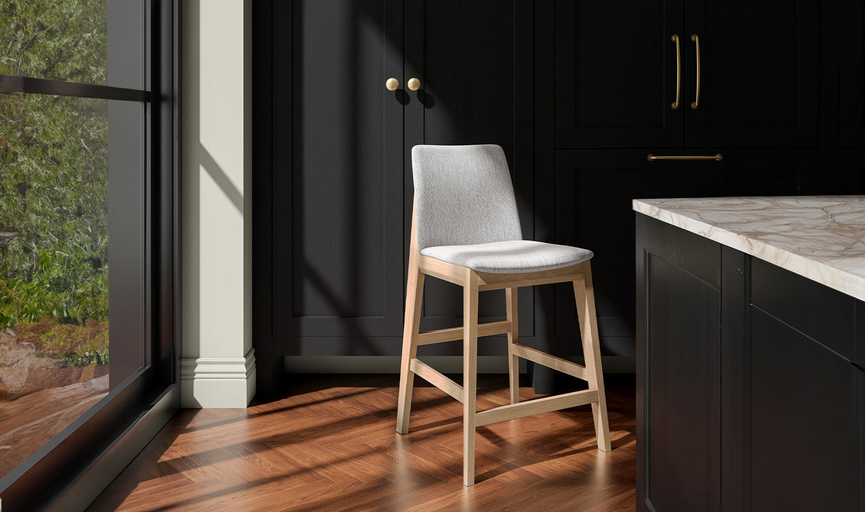 Deco Oak Counter Stool Light Grey by Moe's Home at Eve Furniture