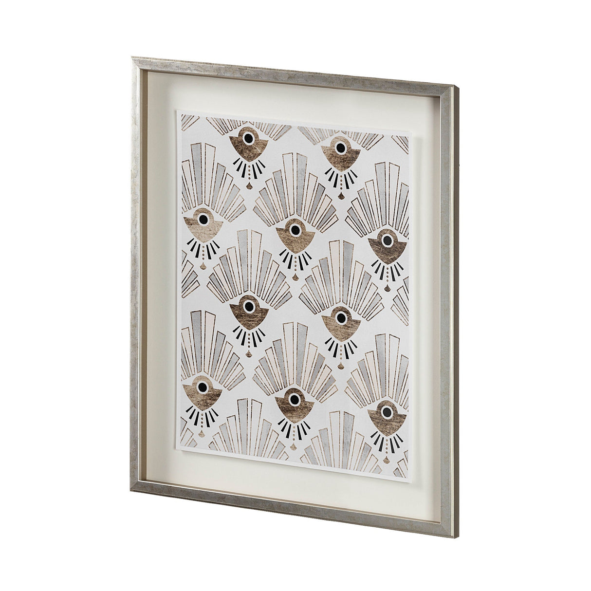 Deco Patterning III by Victoria Barnes Hand Embellished Textured Framed Art Print Matted under Glass by Mercana at Eve Furniture