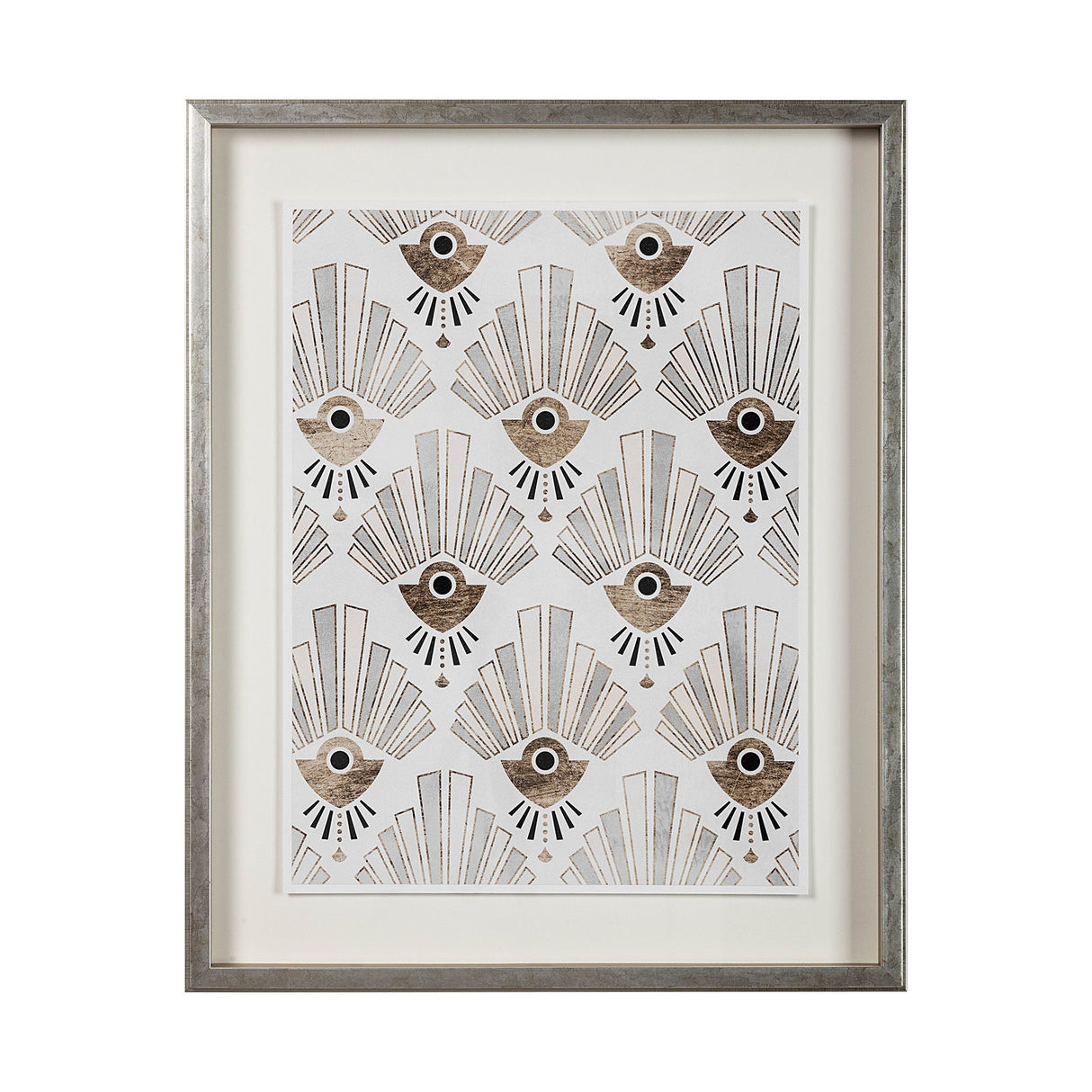 Deco Patterning III by Victoria Barnes Hand Embellished Textured Framed Art Print Matted under Glass by Mercana at Eve Furniture