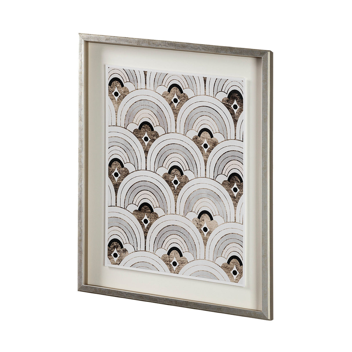 Deco Patterning IV by Victoria Barnes Hand Embellished Textured Framed Art Print Matted under Glass by Mercana at Eve Furniture