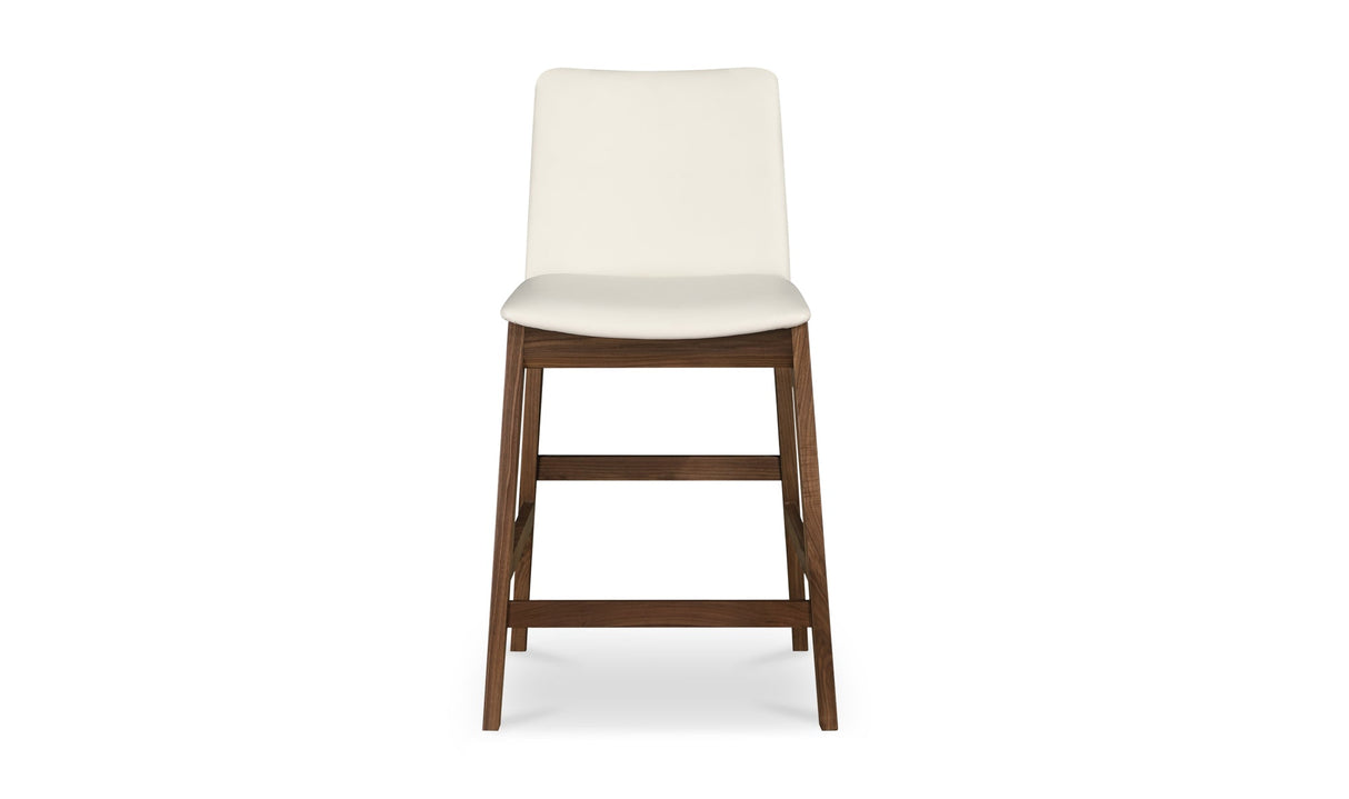 Deco Walnut Counter Stool White PVC by Moe's Home at Eve Furniture