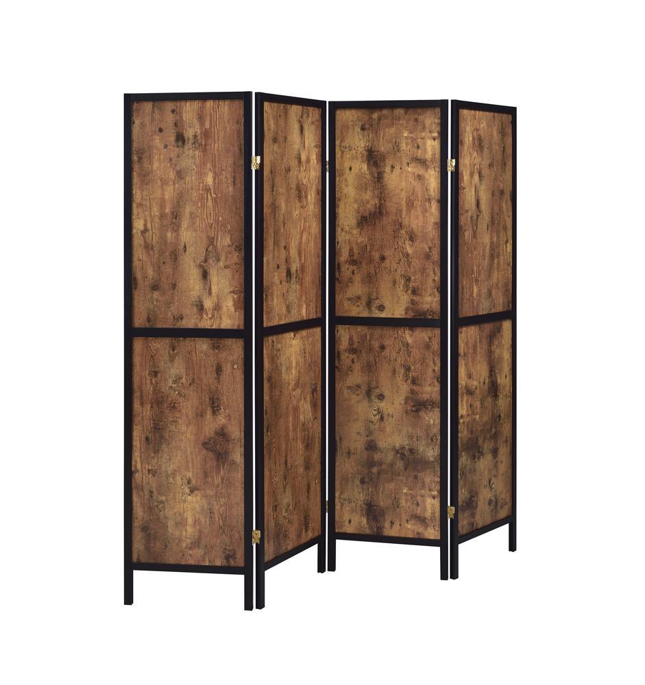 Deepika Antique Nutmeg/Black 4-Panel Folding Screen by Coaster at Eve Furniture