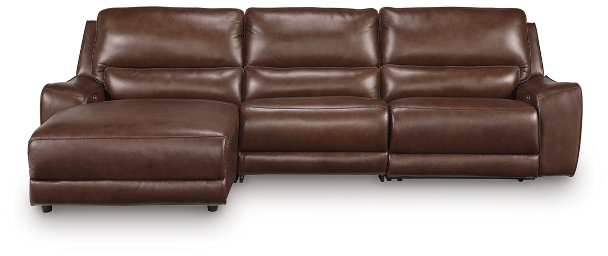 Deepwakes Canyon 3-Piece Reclining Sofa Chaise by Ashley at Eve Furniture