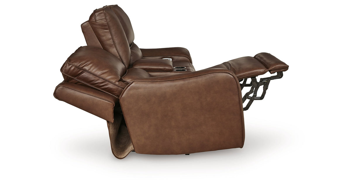 DeepWakes Canyon Power Reclining Loveseat with Console by Ashley at Eve Furniture