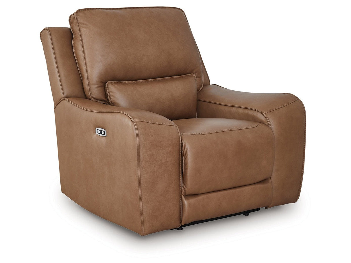 Deepwakes Caramel Power Recliner by Ashley at Eve Furniture