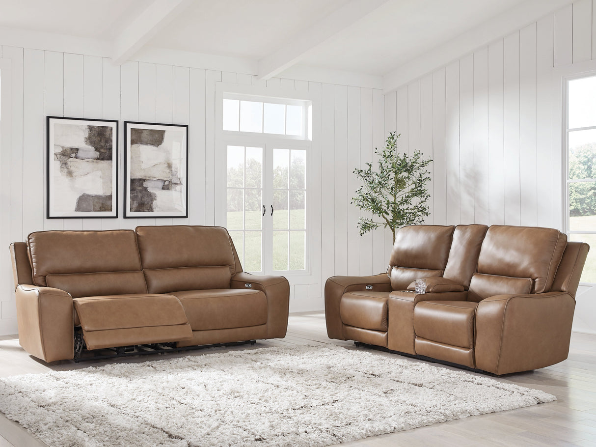 DeepWakes Caramel Sofa and Loveseat by Ashley at Eve Furniture