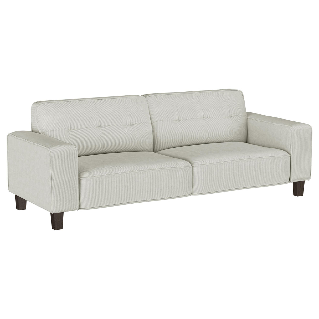 Deerhurst Beige Upholstered Tufted Track Arm Sofa by Coaster at Eve Furniture