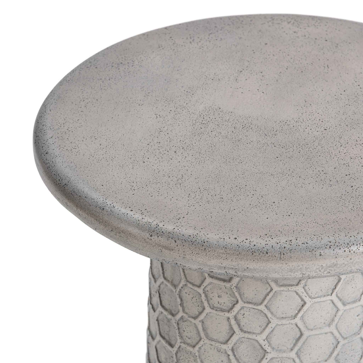 Delaine Light Gray Round Outdoor Accent Table by Classic Home at Eve Furniture