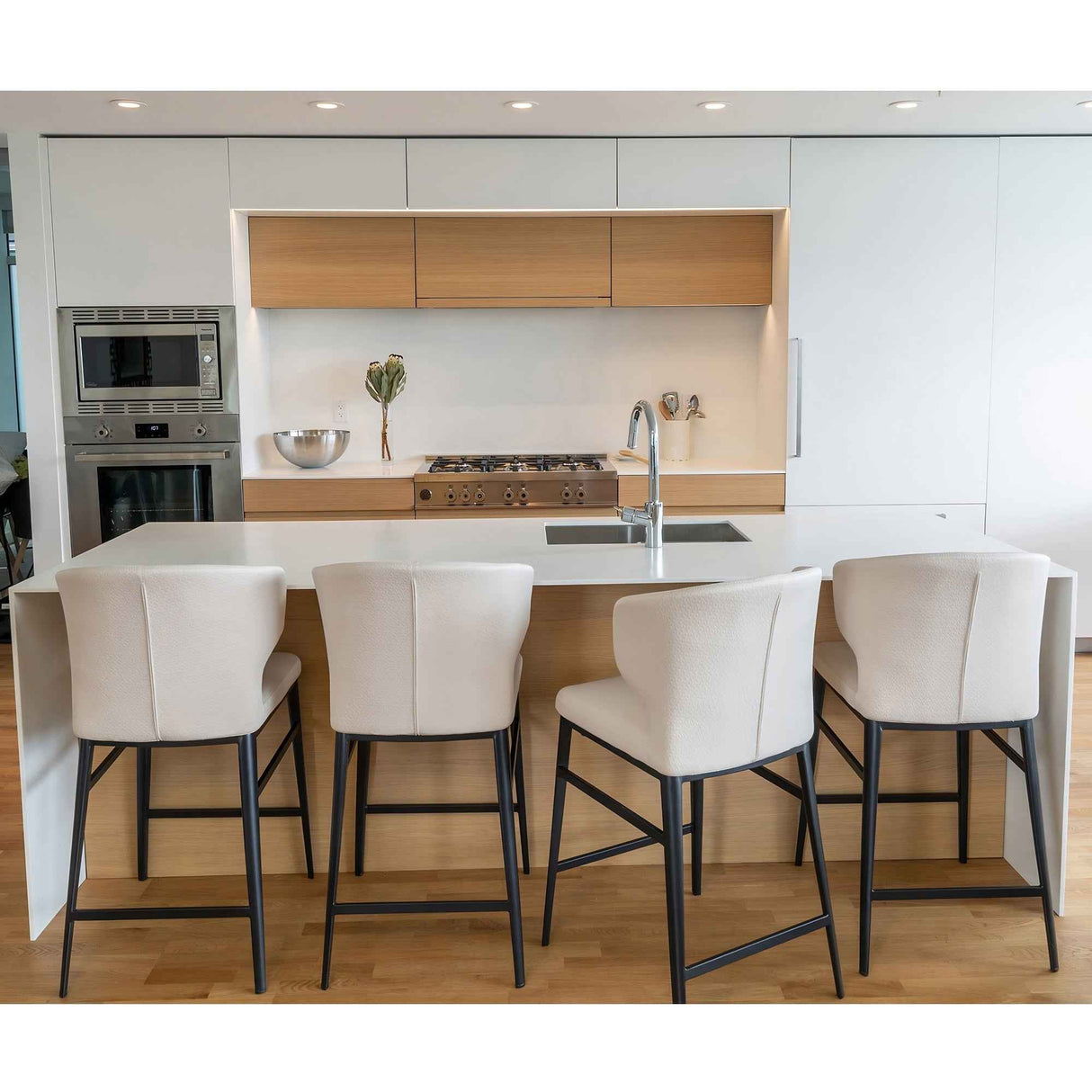 Delaney Beige Counter Stool by Moe's Home at Eve Furniture