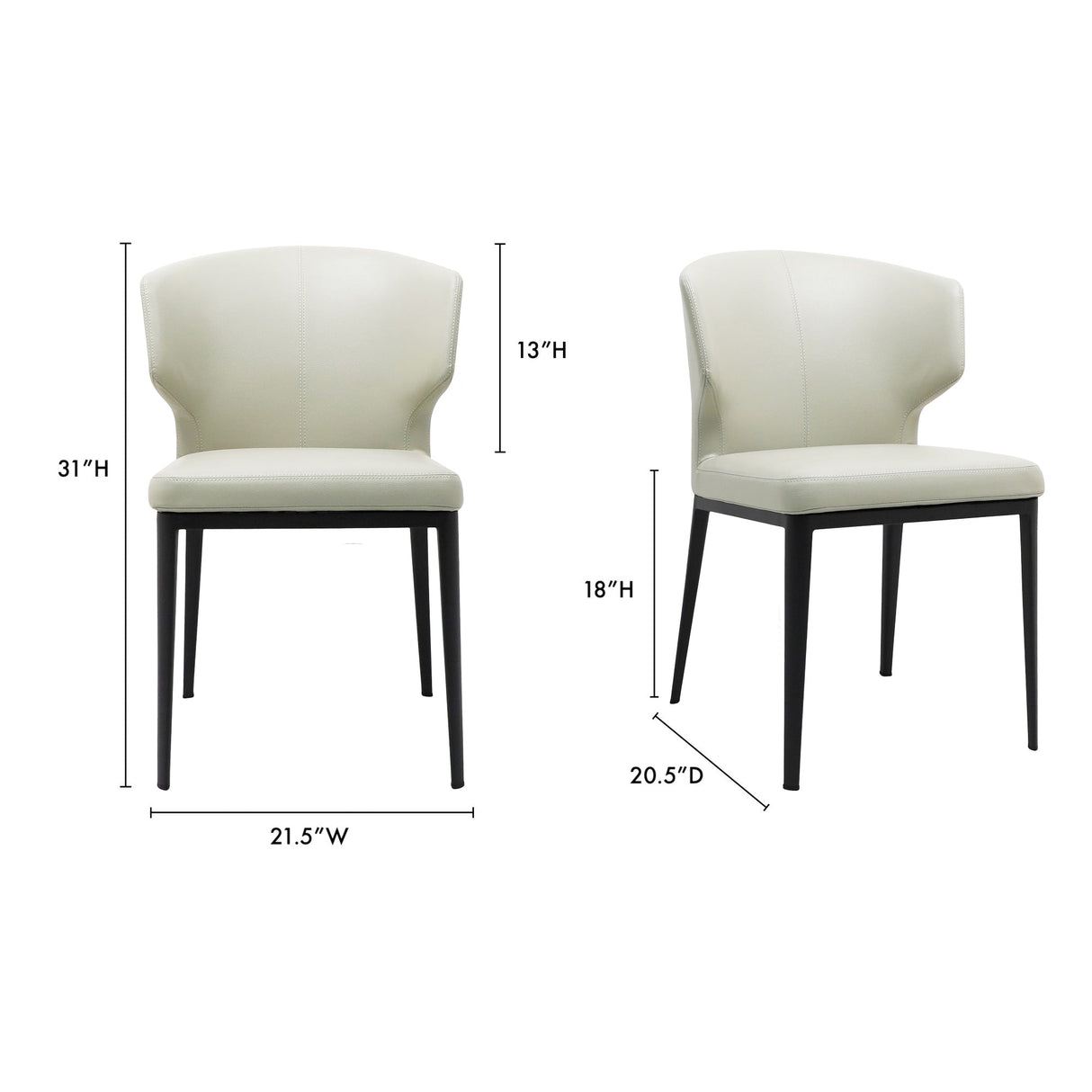 Delaney Beige Dining Chair (Set of 2) by Moe's Home at Eve Furniture