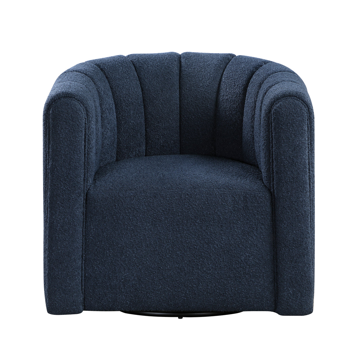 Delaney Blue Boucle Swivel Chair with Ottoman by Homelegance at Eve Furniture