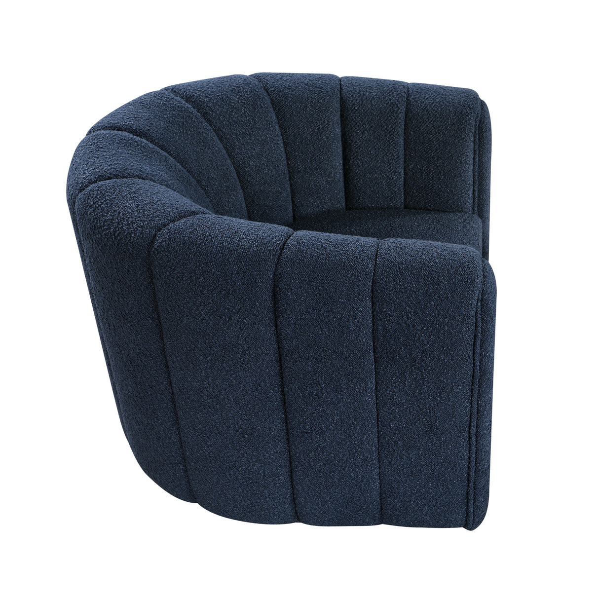 Delaney Blue Boucle Swivel Chair with Ottoman by Homelegance at Eve Furniture