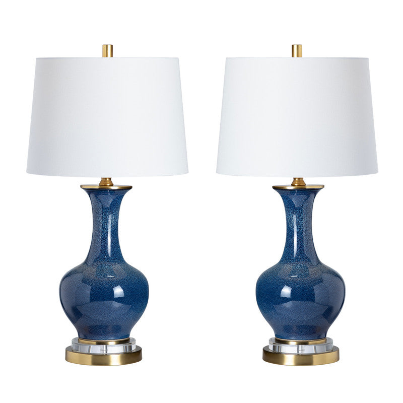 Delaney Blue/Gold Table Lamp (Set of 2) by Crestview at Eve Furniture