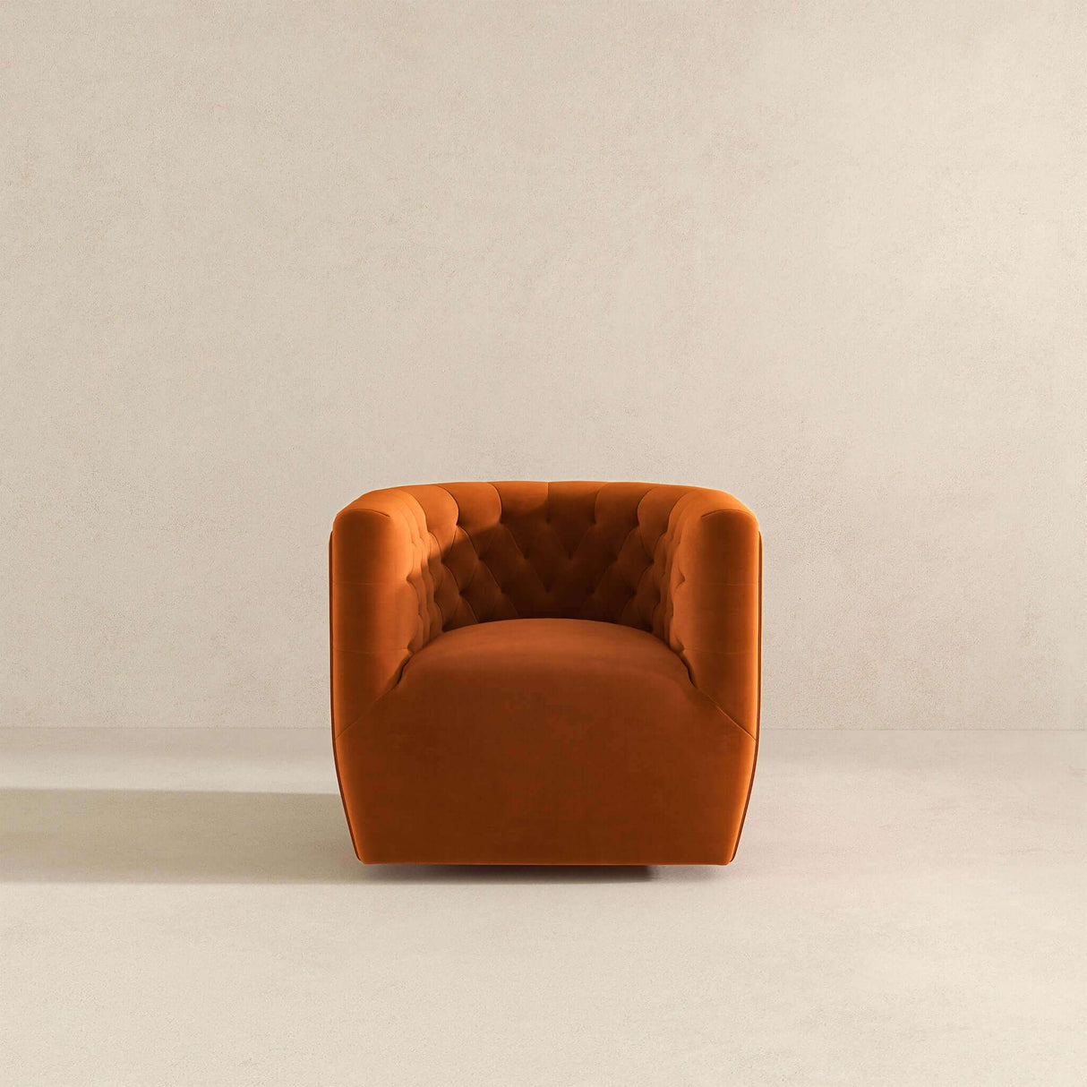 Delaney Burnt Orange Velvet Swivel Chair by Ashcroft Furniture at Eve Furniture