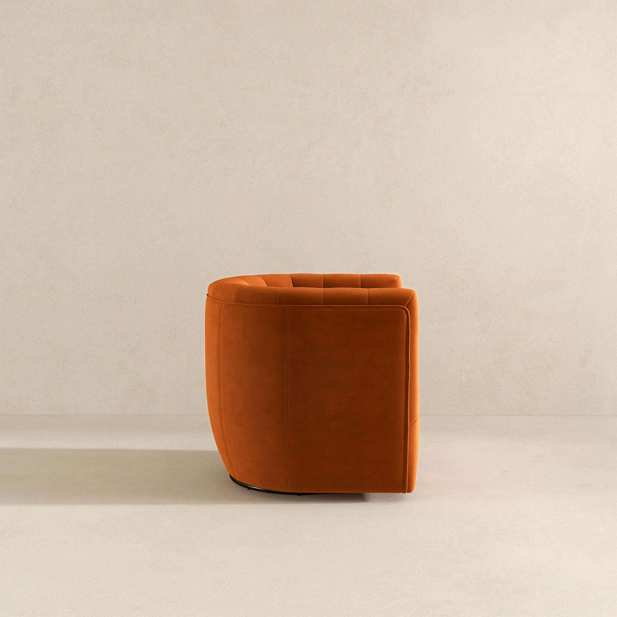 Delaney Burnt Orange Velvet Swivel Chair by Ashcroft Furniture at Eve Furniture