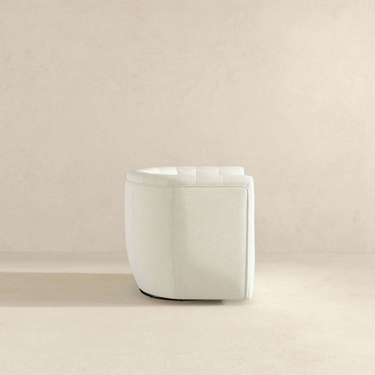 Delaney Cream Boucle Swivel Chair by Ashcroft Furniture at Eve Furniture
