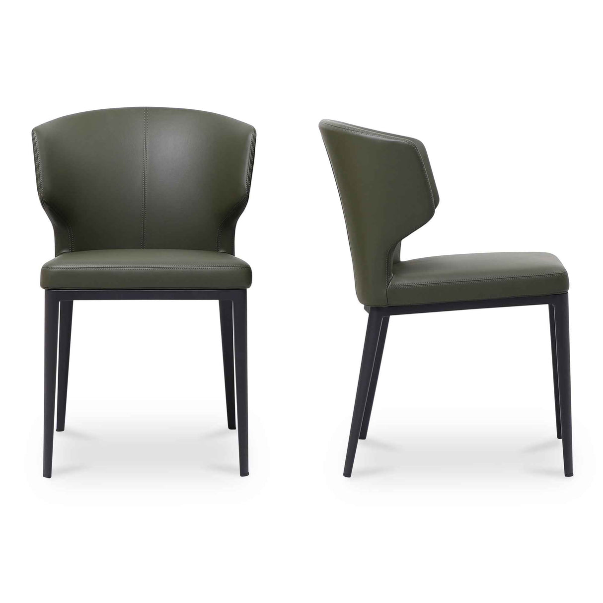 Delaney Dark Green Dining Chair (Set of 2) by Moe's Home at Eve Furniture
