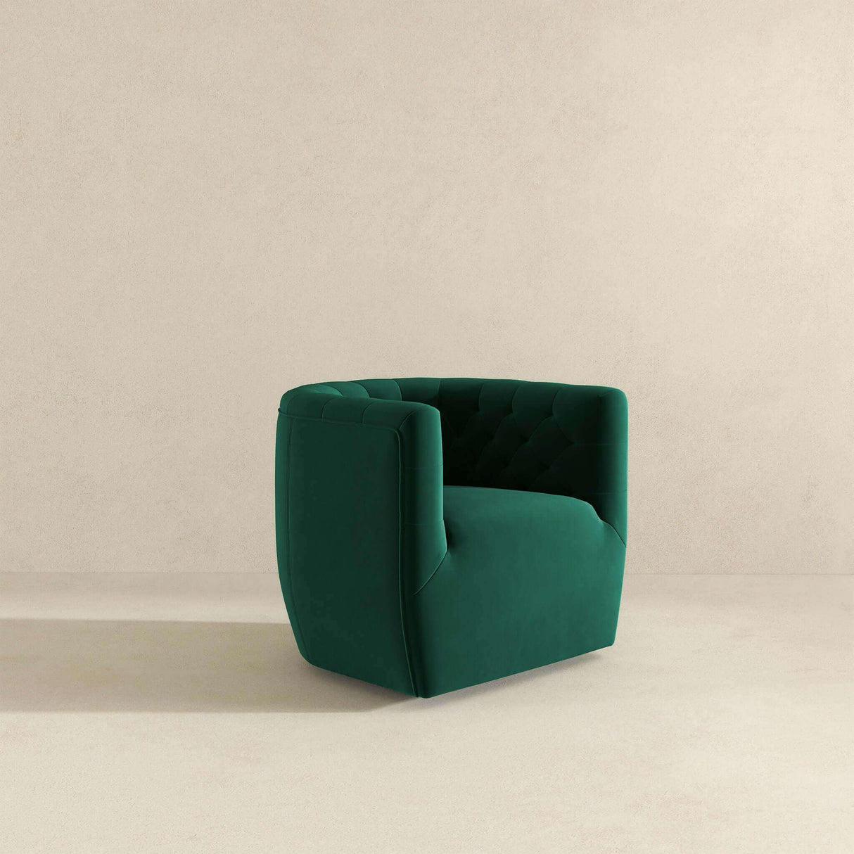 Delaney Green Velvet Swivel Chair by Ashcroft Furniture at Eve Furniture