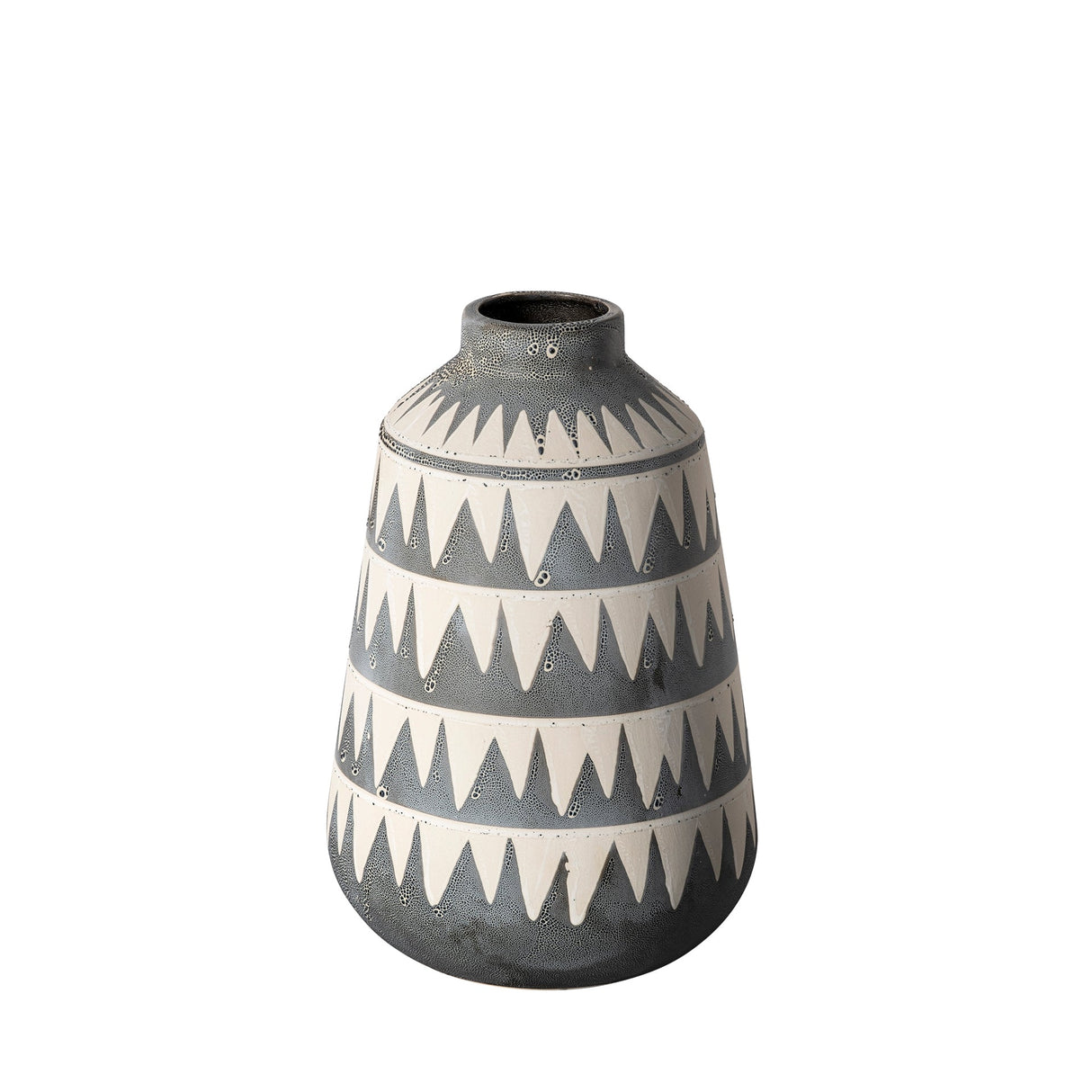 Delaney Large Gray Patterned Ceramic Vase by Mercana at Eve Furniture
