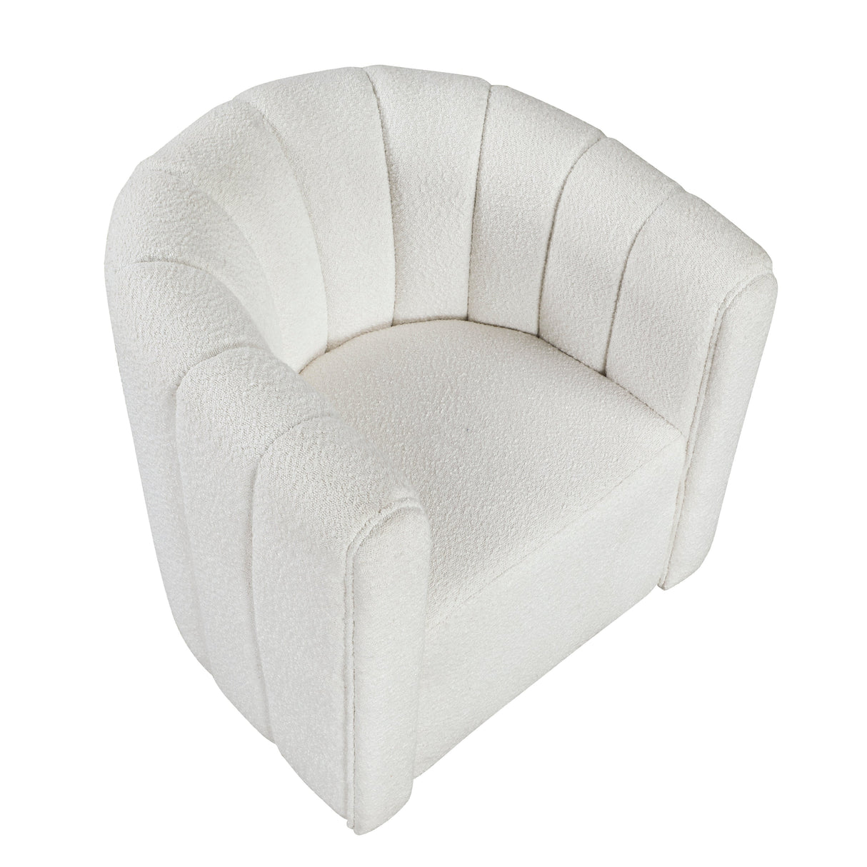 Delaney White Boucle Swivel Chair with Ottoman by Homelegance at Eve Furniture