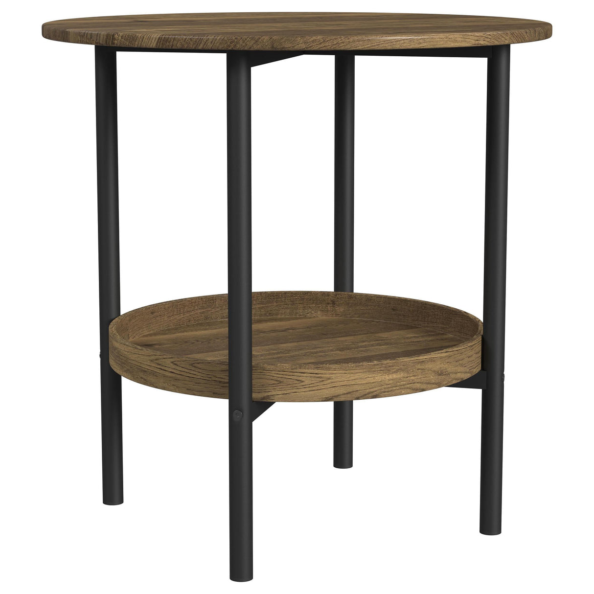 Delfin Brown 2-Piece Round Coffee and End Table Set by Coaster at Eve Furniture