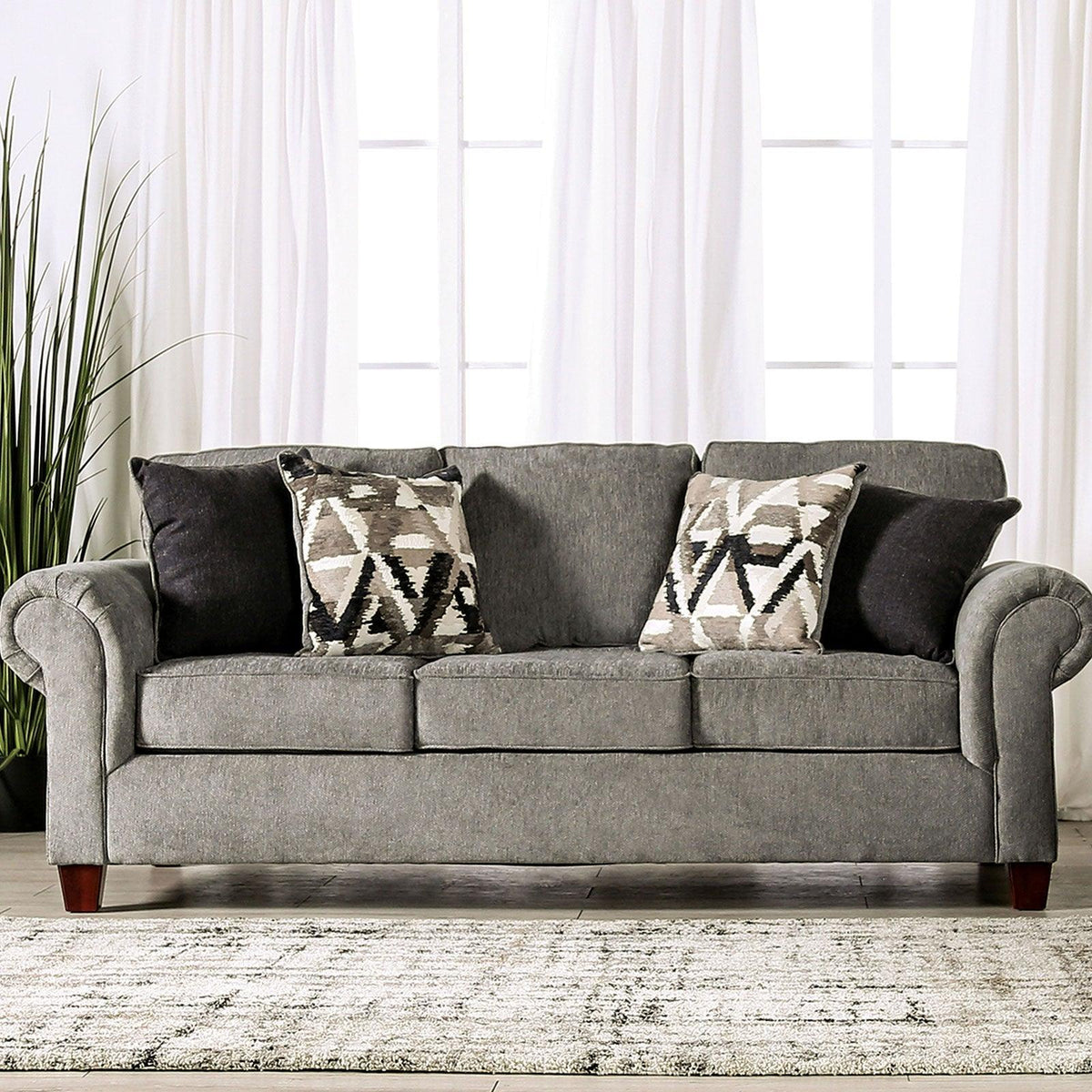 Delgada Graphite Sofa by Furniture of America at Eve Furniture