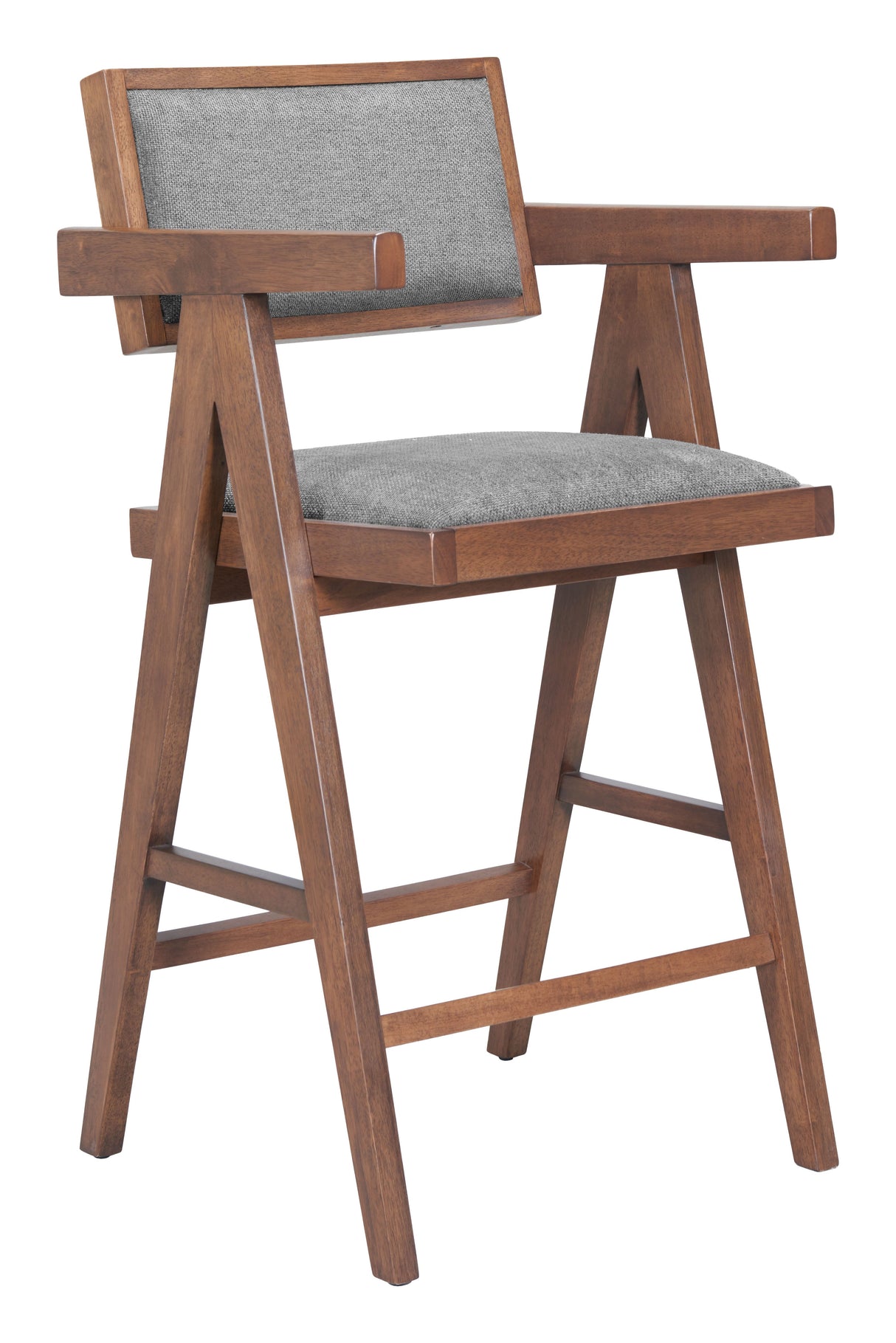 Delhi Gray & Walnut Counter Stool (Set of 2) by Zuomod at Eve Furniture
