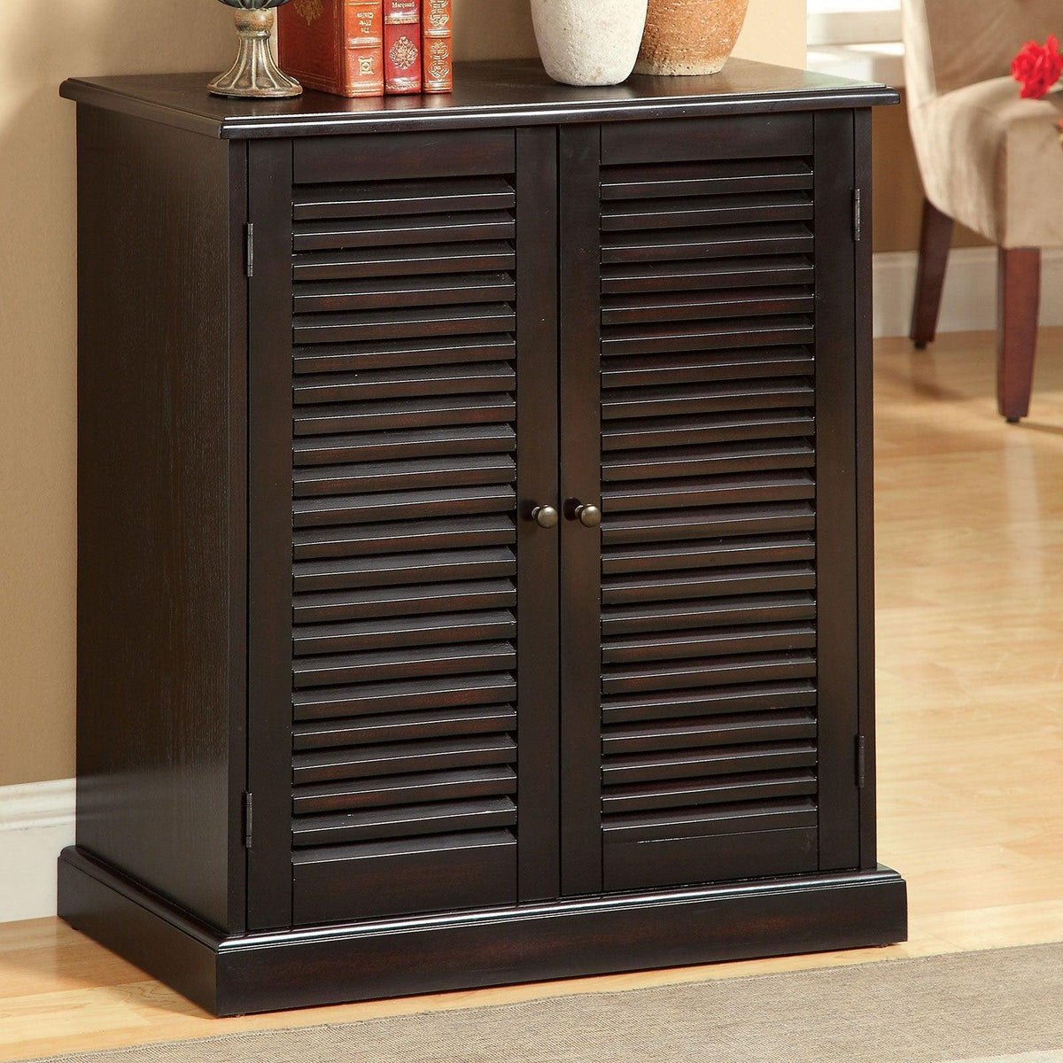 Della Espresso Shoe Rack by Furniture of America at Eve Furniture