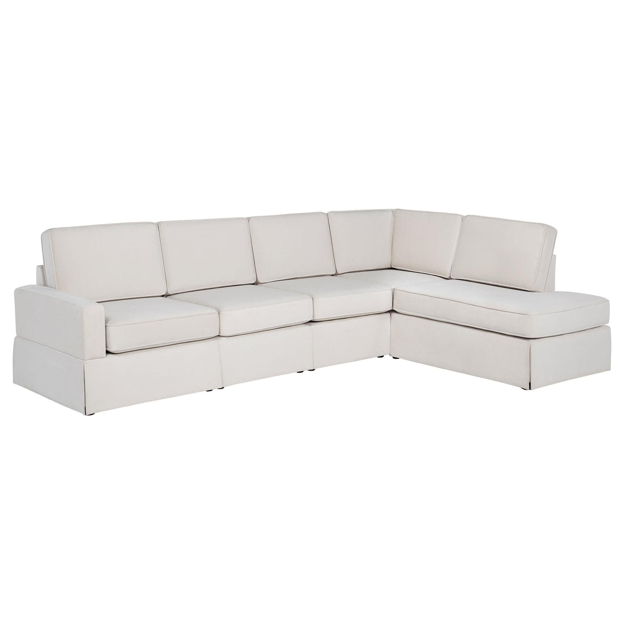 Delmar Latte Velvet Upholstered Sectional Sofa Skirted Base by Coaster at Eve Furniture