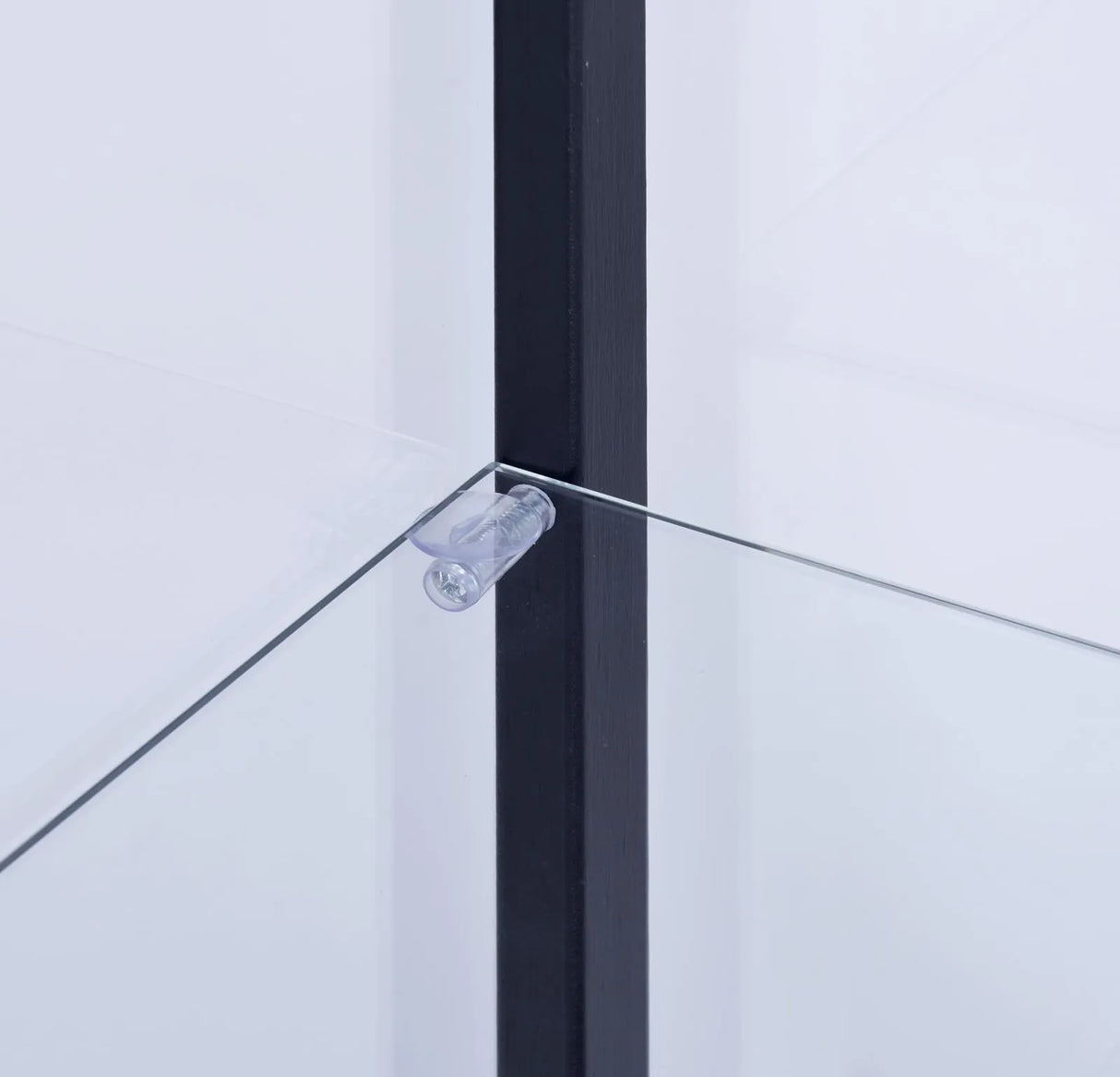 Delphinium Black/Clear 5-Shelf Glass Curio Cabinet by Coaster at Eve Furniture
