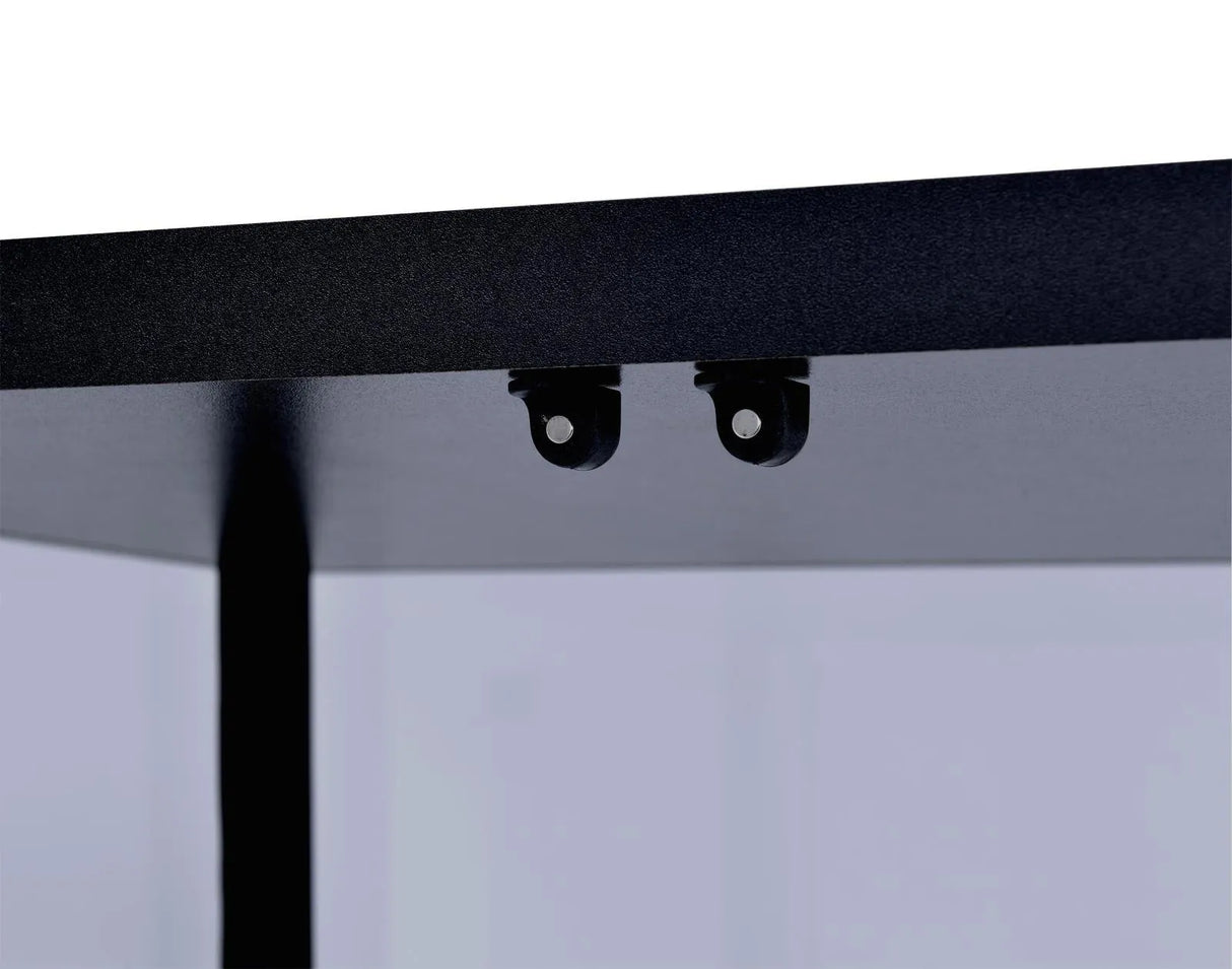 Delphinium Black/Clear 5-Shelf Glass Curio Cabinet by Coaster at Eve Furniture