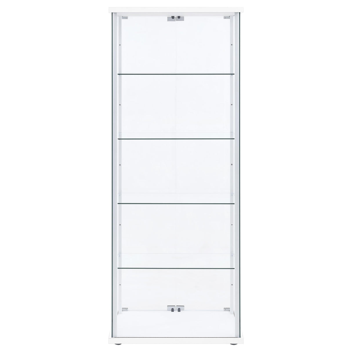 Delphinium White 4-Shelf Clear Glass Curio Display Cabinet by Coaster at Eve Furniture