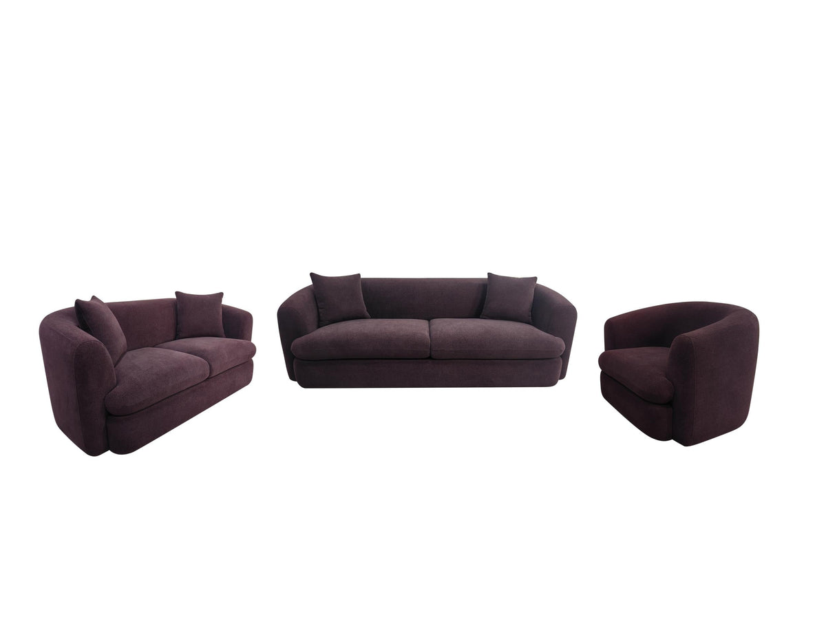 Delroy Aubergine Stationary Sofa Set by Coaster at Eve Furniture